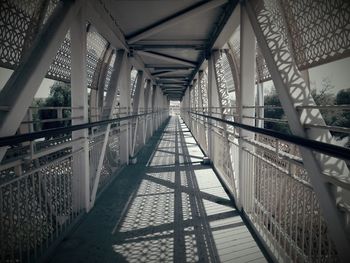 Elevated view of footbridge in city