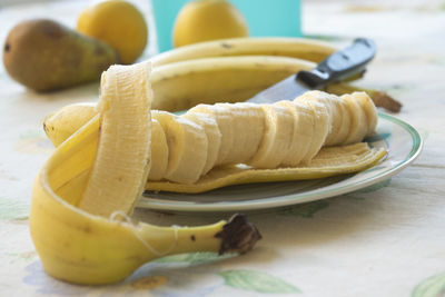 Close-up of food in plate on table