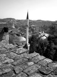 View of built structures against sky