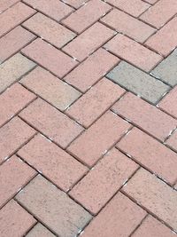 High angle view of cobblestone footpath