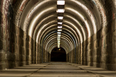 Empty illuminated tunnel