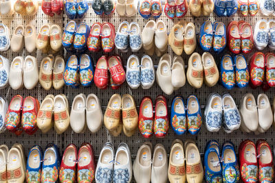 Full frame shot of shoes for sale