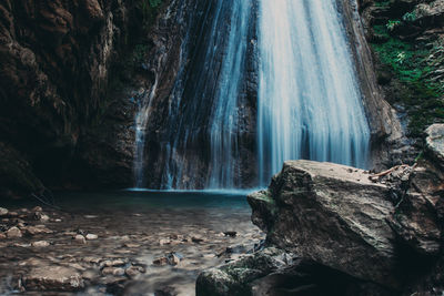 Scenic view of waterfall