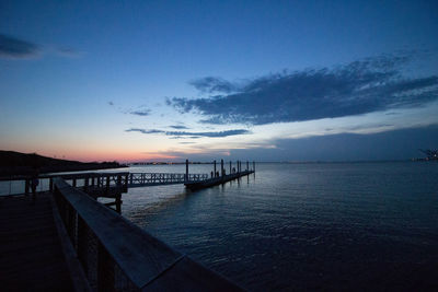 Scenic view of sea against sky at sunset