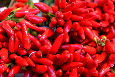 Full frame shot of red chili peppers for sale