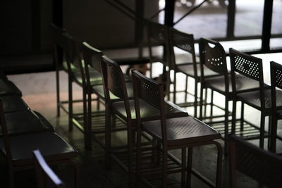 Close-up of metallic railing