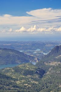 High angle view of landscape against sky