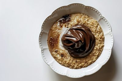 High angle view of dessert in plate