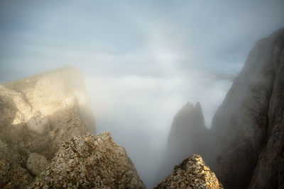 Panoramic view of mountains against sky