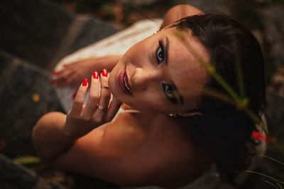 Close-up portrait of young woman