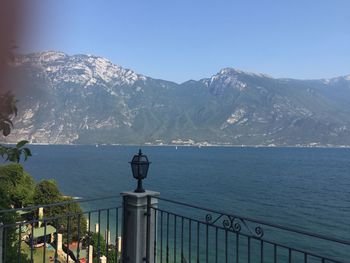 Scenic view of lake and mountains