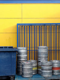 Stack of a tin barrels