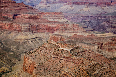 Aerial view of rock formations