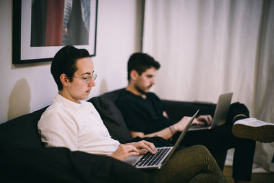 People working on laptop
