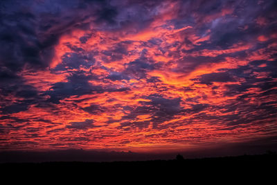 Scenic view of dramatic sky during sunset