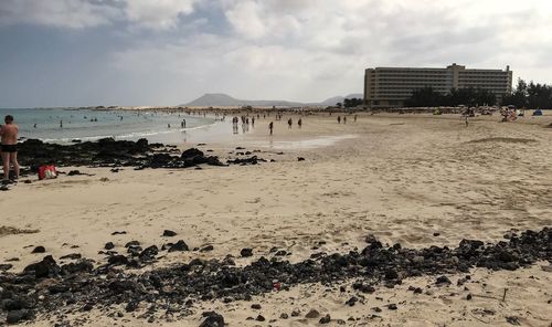 Scenic view of beach against sky