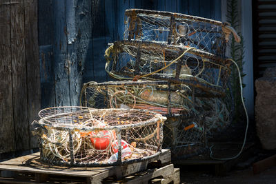 Lobster traps at harbor