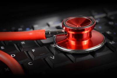 Close-up of telephone booth