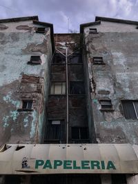 Low angle view of abandoned building