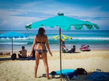 People enjoying at beach