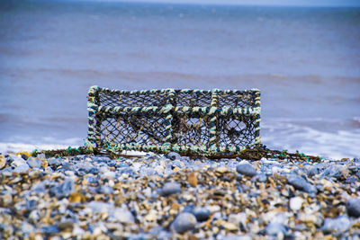 Close-up of stones on beach