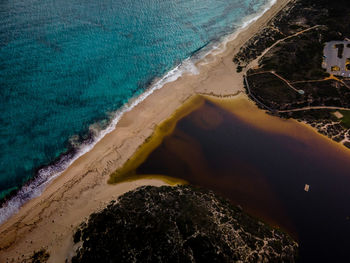 High angle view of beach