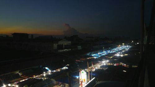 Illuminated city at night