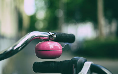 Close-up of bicycle bell