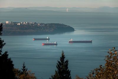 High angle view of sea against sky