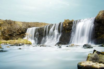 Scenic view of waterfall