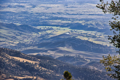 High angle view of snowcapped mountains