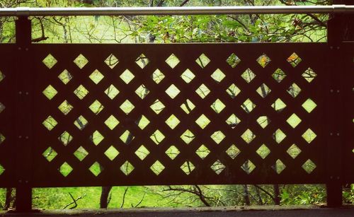 Metal railing in park