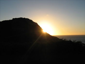 Scenic view of sunset over sea