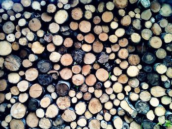 Full frame shot of logs