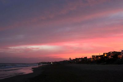 Scenic view of calm sea at dusk