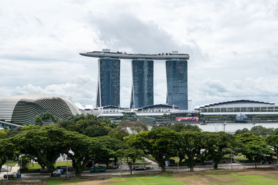 Buildings in city against sky