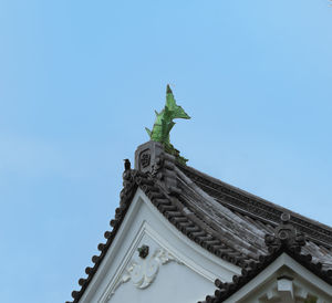 Low angle view of statue against clear sky