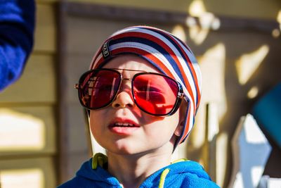 Portrait of boy wearing sunglasses