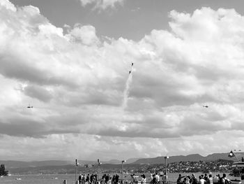 Scenic view of vapor trails against sky