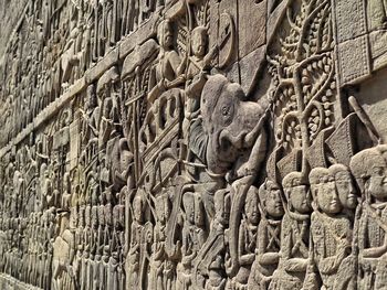 Close-up of buddha statue in temple