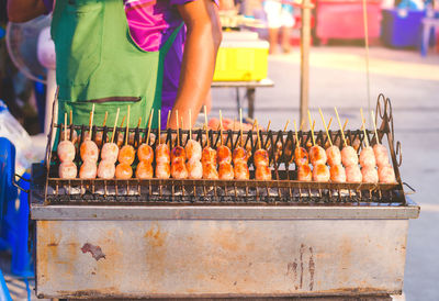 The sausages were grilled on the stove.