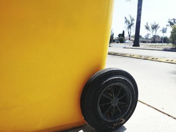 Close-up of yellow tire