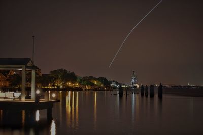 View of potomac river against sky at night