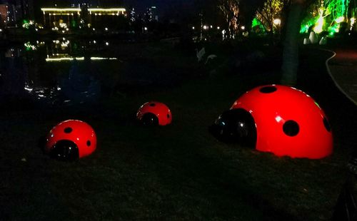 Close-up view of red lights