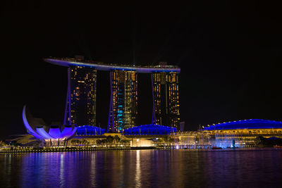 Illuminated city at night