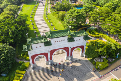 High angle view of arch bridge