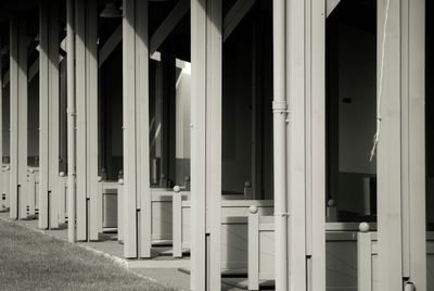 Closed door of building