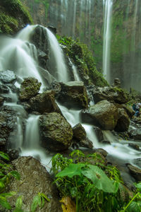 Scenic view of waterfall