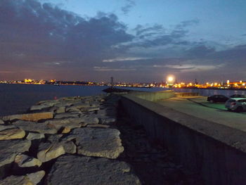 Illuminated city at night