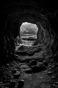 Scenic view of cave in tunnel